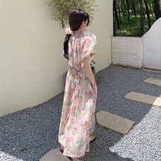 新品夏季新款法式显瘦多巴胺碎花裙A810P125K178，女装连衣裙，2C269
