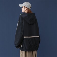 2021春季新中性风蒙马特男大码镭射反光条连帽休闲夹克J6060-P80，男装夹克，电商A001