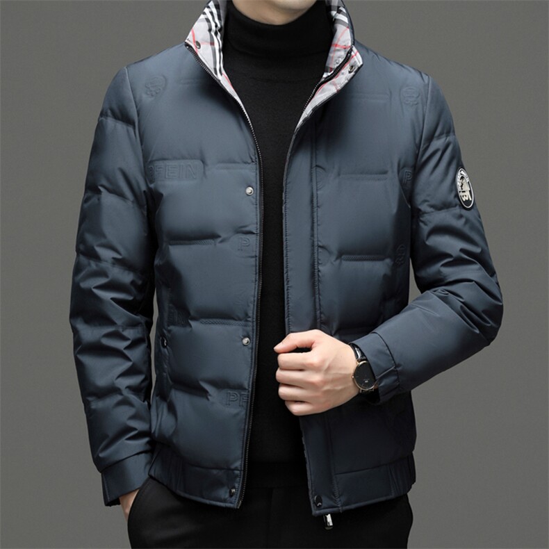 BJY15320钱塘2020-2冬季厚款时尚休闲立领中年男士羽绒服P195,男装羽绒服,钱塘207-2