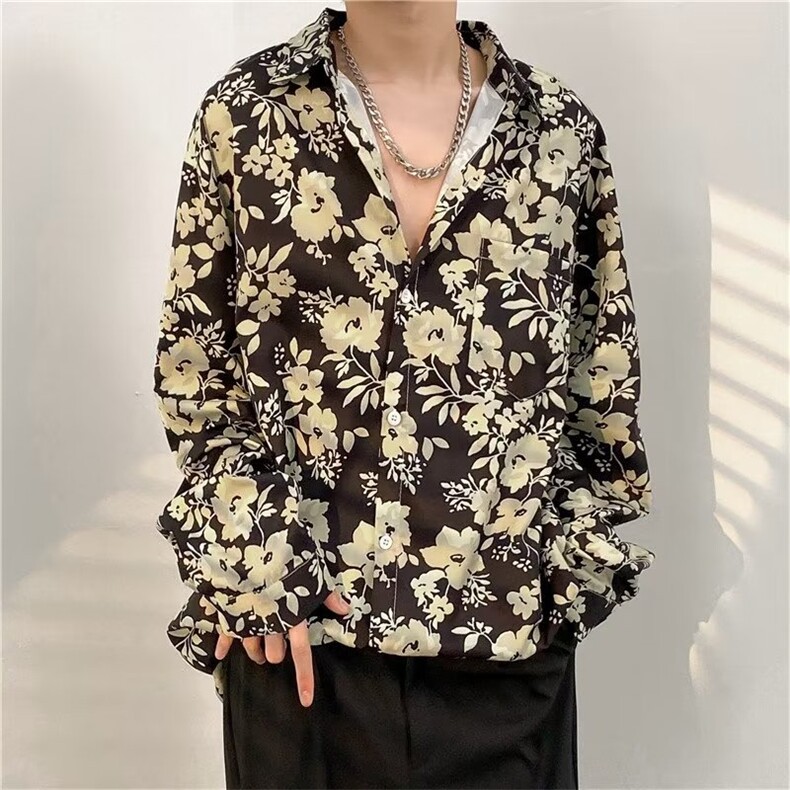 长袖衬衫男港风日系韩版潮流帅气衬衣C2313P32,男装衬衫,星座1116-2