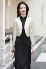 短款女士披肩外套2024春秋新款气质小香风坎肩配旗袍裙子外搭开衫，女装短外套，婵米儿