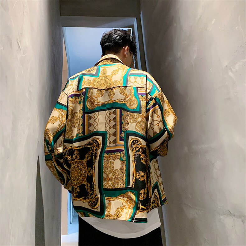19春夏个性定制巴洛克宽松长袖衬衣潮流复古风A452--1901A,男装衬衫,电商A452