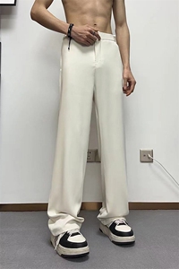 2025夏季新款直筒西装裤男修身显瘦休闲垂感微喇阔腿裤XK302-P50图片