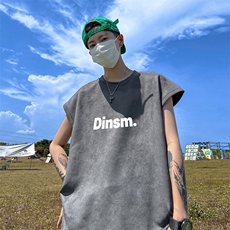 量大优供视频得物直播品230克夏季麂皮绒背心无袖T恤BJ307，男装背心/马甲，电商A486