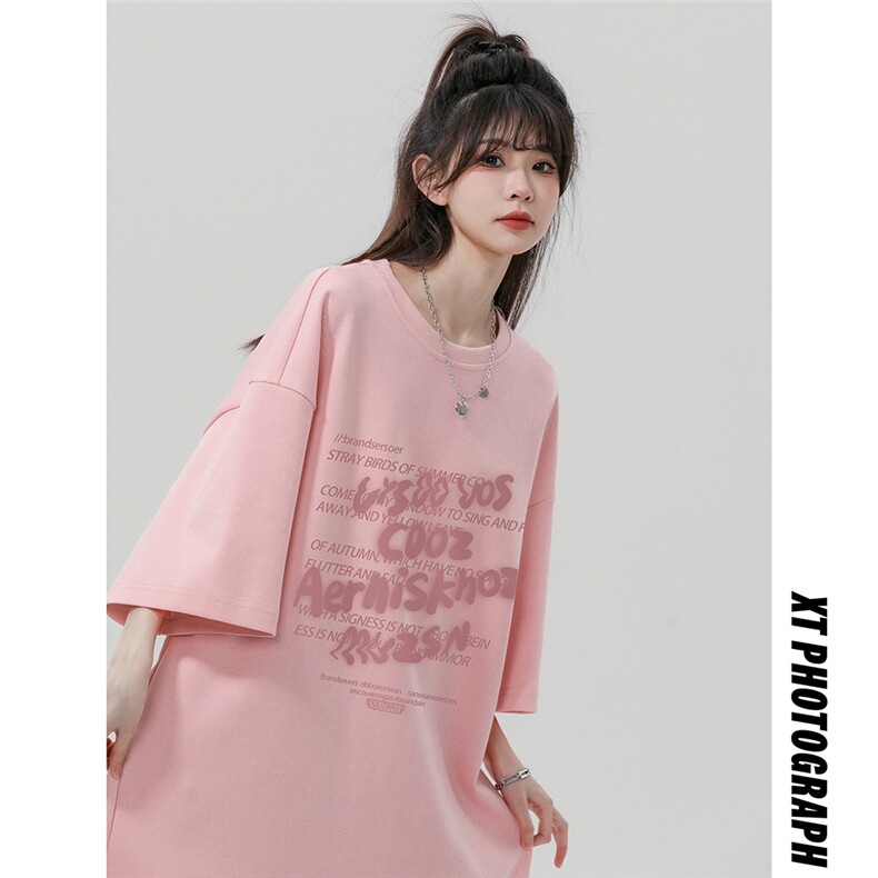 中性24夏季新款个性字母印花短袖圆领T恤T61126P25控38，男装T恤，电商A268