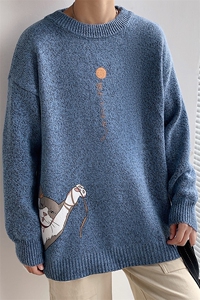 M19013-P45 加绒款-P65 加厚加绒毛衣男大码毛线衣男针织衫男线衫图片