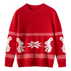 男女通用秋冬卷边小兔半高男女通用，童装儿童羊绒衫，奥赛羊绒童装