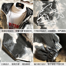 MC49041-P135大毛领迷彩衣男大码加厚服男袄子砖墙挂拍，男装棉衣，电商A040A