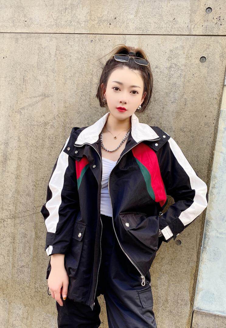 撞色抽绳中长款风衣外套，女装风衣，帝瀛 DY