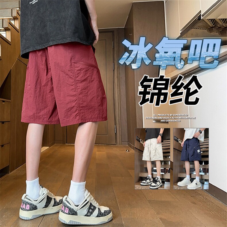 抖音品质新款时尚外穿冰丝五分休闲直筒裤A146-GY519特p30量大优,男装休闲裤,HDA146