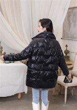 【现货】新款时尚口袋兔毛点缀中长款羽绒服，女装羽绒服，萱萱家