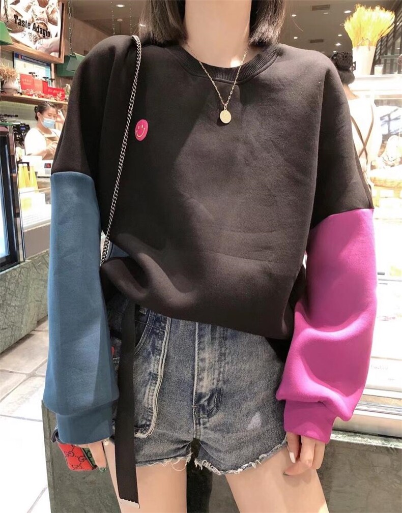 撞色卫衣，女装卫衣/绒衫，一杭