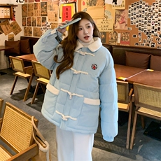 F24107-P105时尚百搭羽绒棉服女显瘦外套冬季立领牛角扣加厚短款，女装短外套，星座617A-2