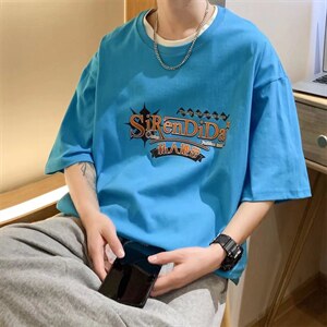 男圆领T恤宽松短袖T503P30图片