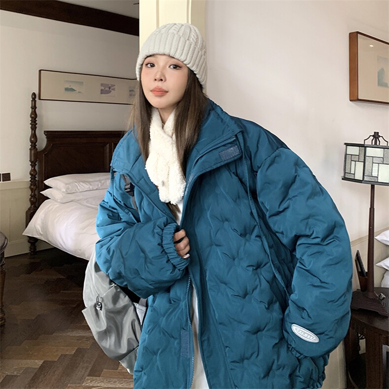 1情侣定制面料港风半高领棉服大码M-5XL棉服外套男8707P125控168,男装棉衣,星座226-2