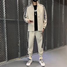 现货主推-秋冬休闲运动套装男新款棒球领开衫款运动潮男D02P70，男装套装，电商B226-2（原B217-2）