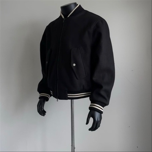 大货DJKT9214-批63秋冬美式复古重磅廓形短宽棒球服图片