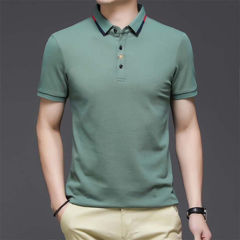 短袖t恤男半袖2023夏季韩版潮流修身翻领polo男体恤衫夏天衣服男图片
