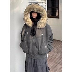 潮毛领连帽仿兔毛座山雕棉服cleanfit短宽棉衣派克服MJ9021，男装棉衣，星座1116A（原606A-3）