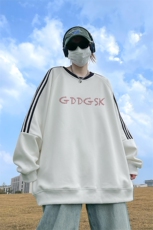 400高克重华棉卫衣男外景秋美式重磅圆领宽松WY00283/P45加绒P50，男装卫衣，电商B316