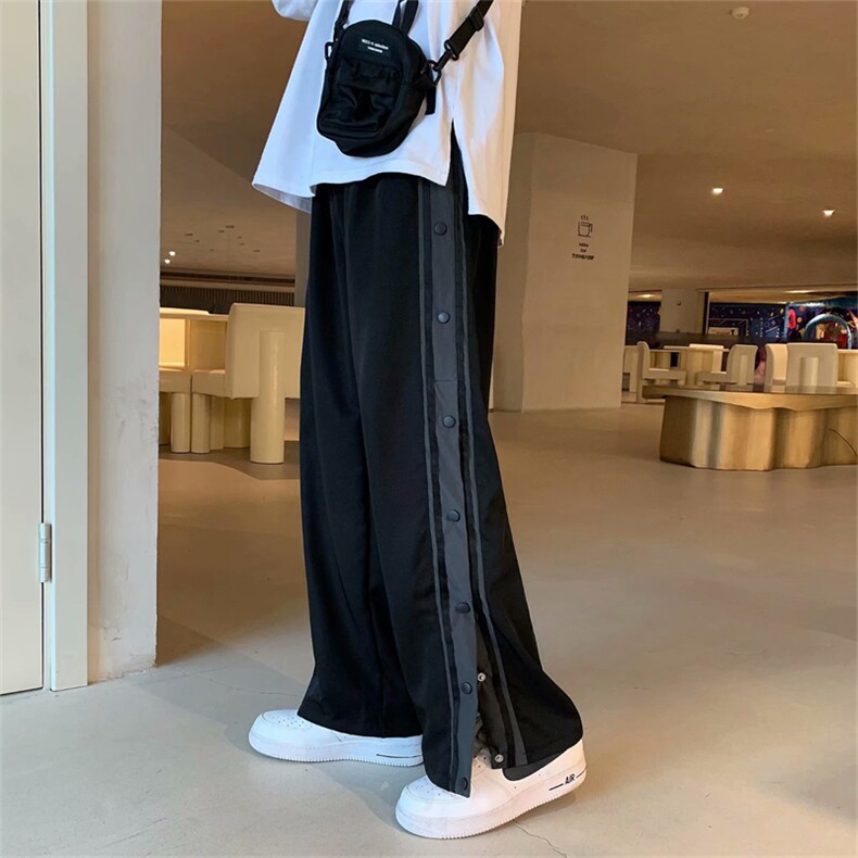 夏季薄款韩版潮流百搭排口裤子男休闲运动裤直筒宽松卫裤E684-P38图片