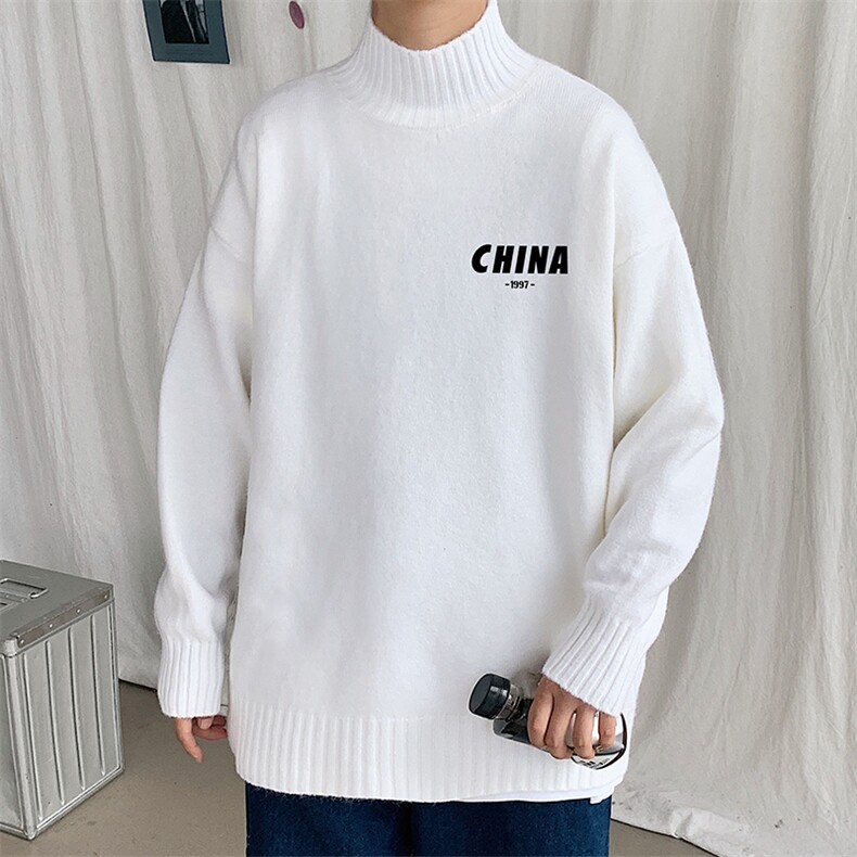 半高领毛衣男士大码针织衫男毛线衣男M18248-P45加绒款-P65,男装针织衫/毛衣,电商A040