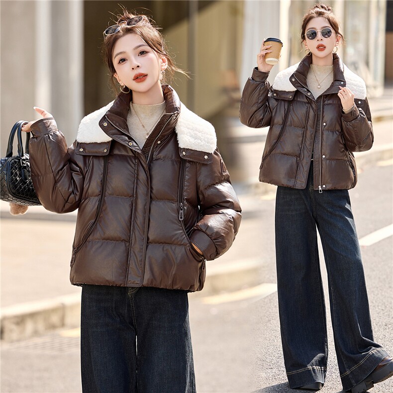 现货2025年冬季新款羽绒服韩版休闲保暖羽绒服毛领可拆卸,女装羽绒服,悦祺