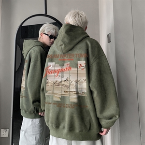 420克麂皮绒潮牌重磅连帽卫衣力推大码男XZ517A-2-JP9905-P55图片