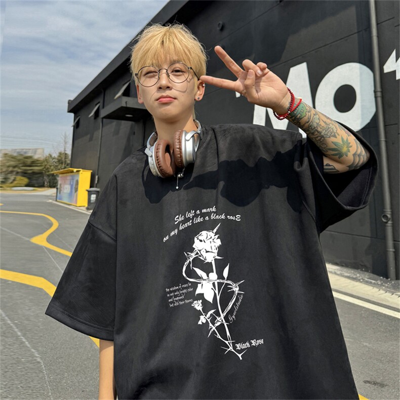 024夏季新款麂皮绒圆领短袖T恤RT420-特P19控38图片