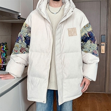 2025冬季新款港风外景大码绣花小熊棉衣M-5XHM23927-特P105，男装棉衣，电商A022