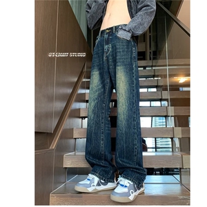 美式高街vibe潮牌男士牛仔裤cleanfit男摸穿搭休闲裤子GY20/P58图片