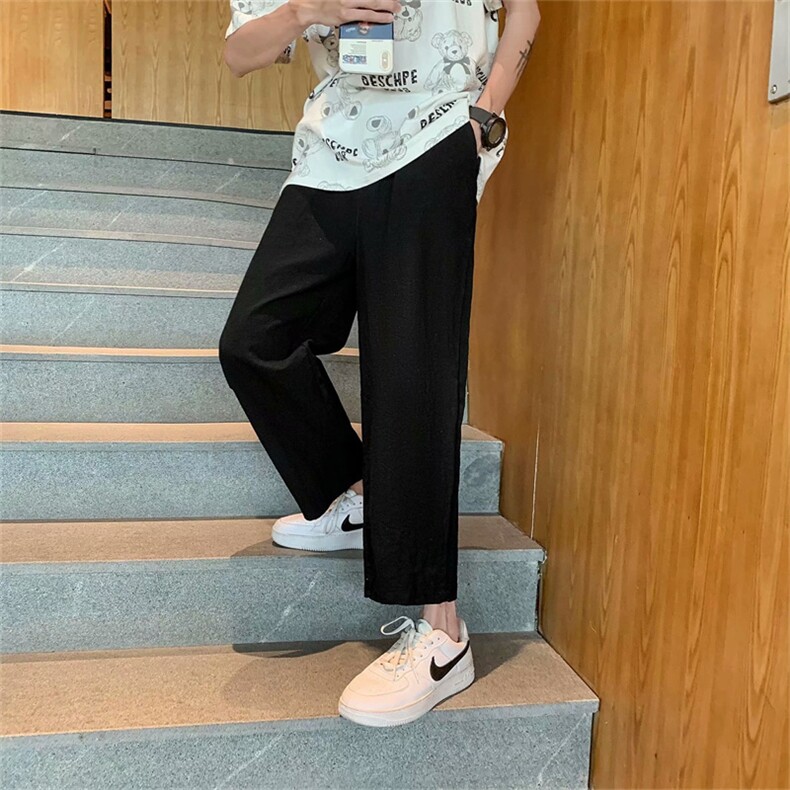 韩版潮流宽松直筒长裤20221夏季薄款休闲百搭阔腿运动裤ER110-P30,男装休闲裤,星座1008