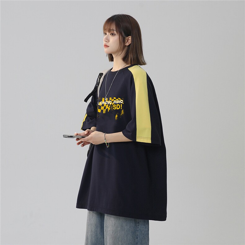 2025夏季新款拼接条纹蓝白色短袖polo杉T恤T1027/P45控59-100棉,男装T恤,电商A148-1