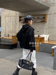 妍妍香衣舍21015秋装韩版拉链连帽卫衣开衫女图片