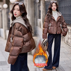 【bao款大货主推】2025冬装新款撞色拼接毛线连帽羽绒服90%白鸭绒，女装羽绒服，雅静靓衣