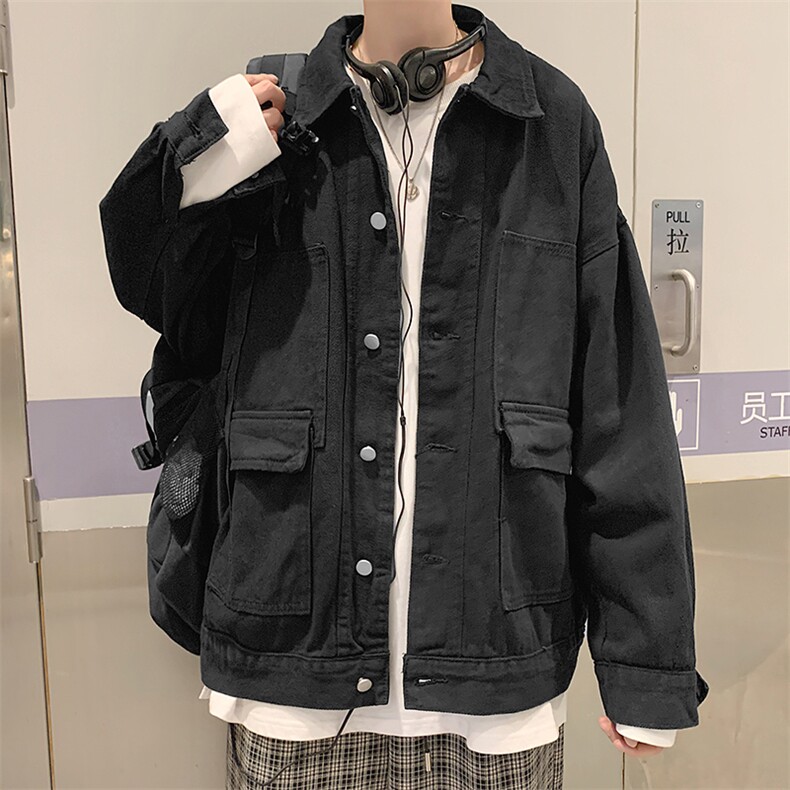 秋季新款韩版宽松工装夹克男女潮牌外套JK205/P60,男装夹克,电商D202-1