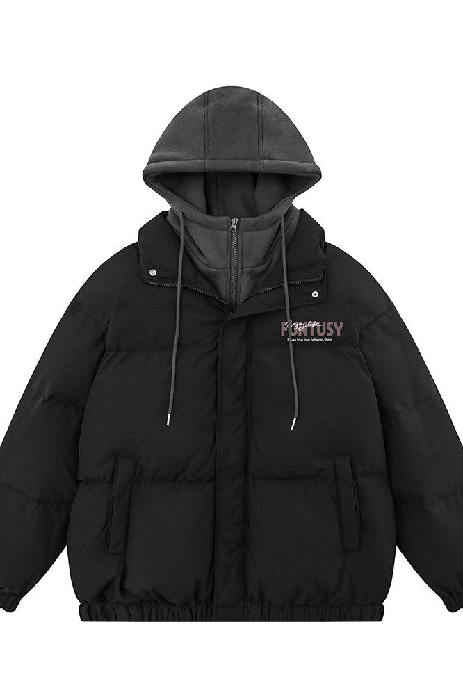 白底23新款冬季时尚百搭宽松字母印花棉服外套MY64702P115控158,男装棉衣,电商A268-1