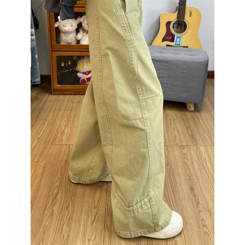 NZI99LL-P58美式复古卡其色工装牛仔裤男夏季宽松直筒阔腿裤,男装牛仔裤,星座1007（原301D）