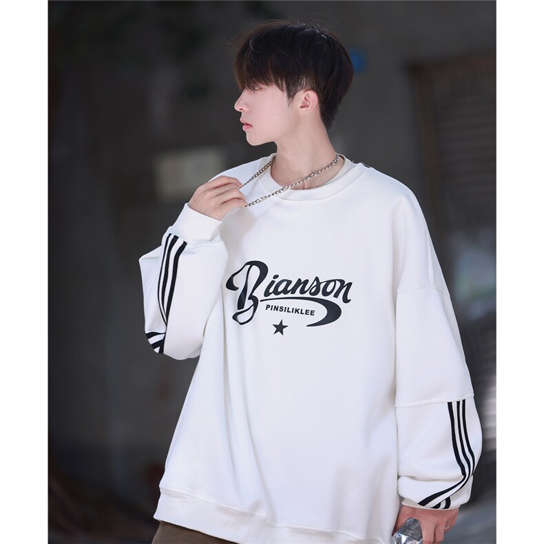 2025秋季新款420克字母印花男休闲卫衣WY824/P68控89-70棉30涤，男装卫衣，电商A148