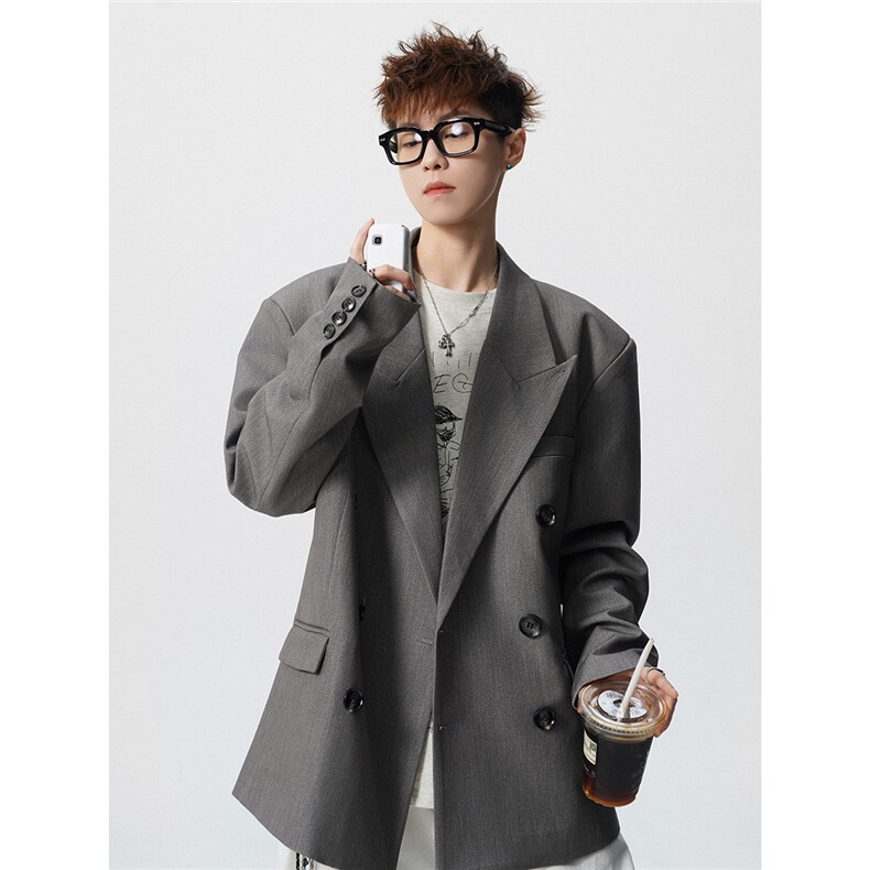 双排扣大码M-5XL西服男成分96%聚酯纤维4%氨纶XF78127P85控128,男装西服,星座226-1