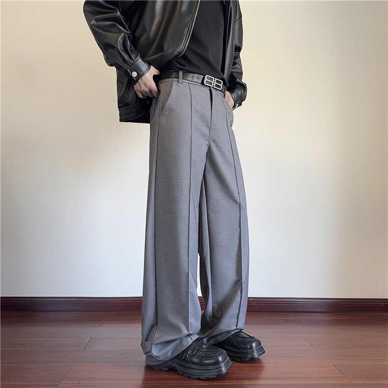 2025春季新款高级感垂坠中缝宽松休闲西裤B315-K25677-特p45控88,男装西裤,电商B315
