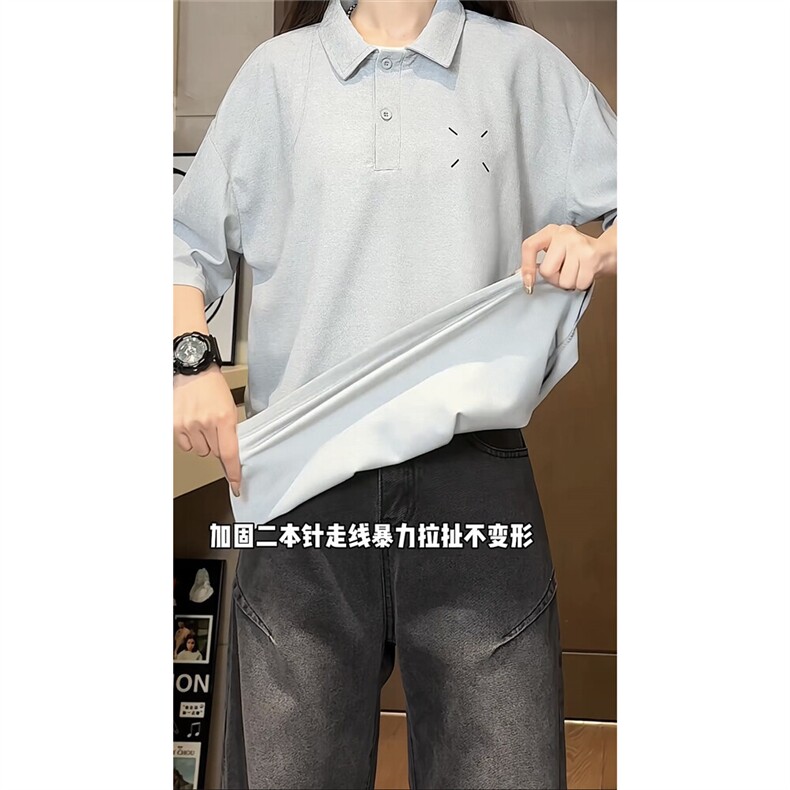 PL9003-P25-控49-大量现货POLO衫男短袖T恤潮牌纯色翻领透气网眼图片