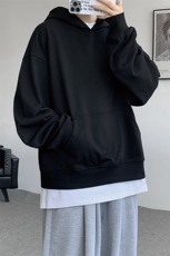 春秋季cleanfit男生短款卫衣美式重磅连帽大帽衫廓形外套潮WY004，男装卫衣，电商B312