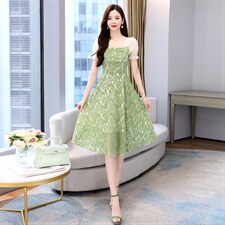 2022夏季新款时尚气质优雅连衣裙，女装连衣裙，金典明美