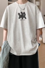 图案已注册夏季重磅港风休闲短袖T恤男潮宽松半袖打底衫D038/P25，男装T恤，电商B209