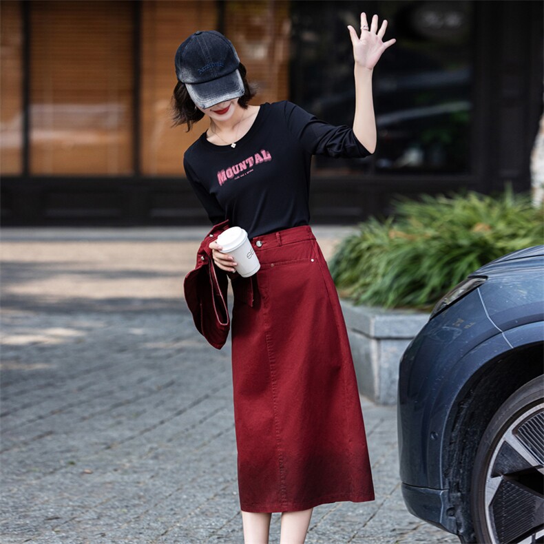 欧货潮流时髦牛仔马甲套装2025春新款女洋气高级后开叉长裙三件套,女装套装/套裙,意芙