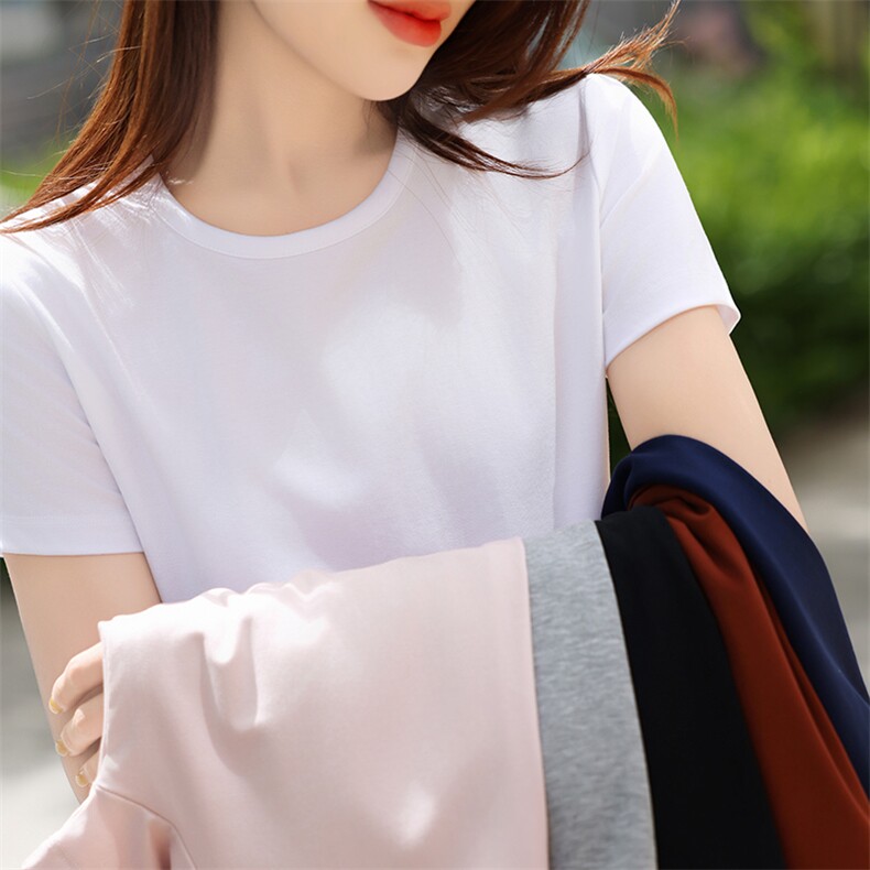 t恤女短袖夏季新款宽松韩版女装百搭休闲圆领半袖体恤女，女装T恤，硕诚羊绒