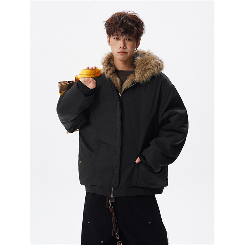 8XL-M复古双面加厚毛绒皮草短款工装派克服外套MY1707P158控188，男装工装外套，电商D206-1