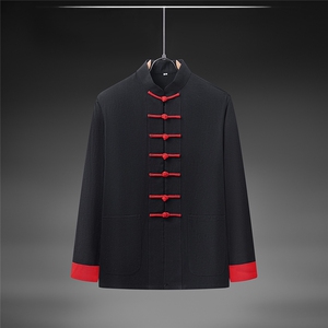 春秋季风纯棉纯色长袖立领唐装中式汉服DF890-P58图片