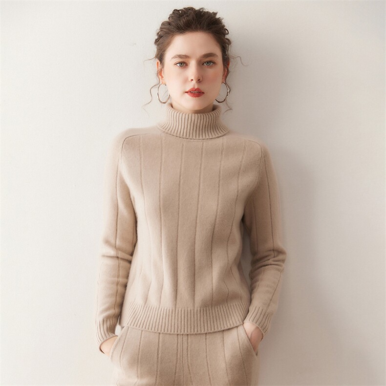 2025年秋季两件套舒适时尚百搭通勤柔软，女装套装/套裙，溪贝羊绒